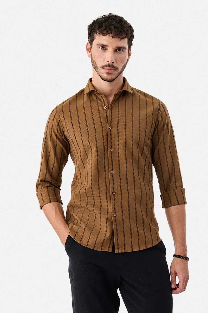 سنيتش Stripes 100% Cotton Slim Fit Shirt